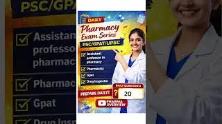 Daily Pharma Exam Series 💊 | Q20 | #PharmaShorts