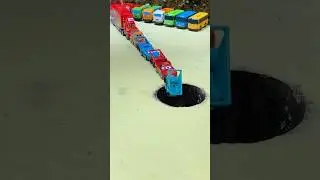 Big Truck Pushing Mini Car And McQueen Into Pit Part 10 #jcb #jcbvideo #tractor #train