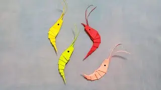 paper  prawns/ shrimps 🍤 making/5 minutes easy paper crafts