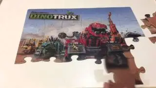 DinoTrux lunchbox and speed build of DinoTrux Puzzle by FamilyToyReview