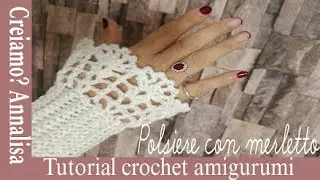 Polsiere guanti victoria vintage con merletto ad uncinetto crochet