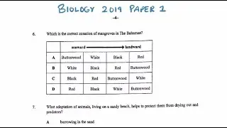 BGCSE Biology 2019 Paper 1 Questions 6, 7 & 8 - Answers review