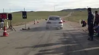 Mongolian Subaru Impreza WRX STI GC8 on 400m Drag Race