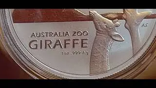 Giraffe Australia Zoo Ram 1oz Silver Bullion Coin 2024