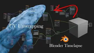 Bluewhale design full process timelapse in blender | UV unwrapping