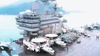 列根航母離港 drone USS RONALD REAGAN CVN-76 by Mavic 2pro