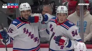 Gabe Perreault scores a goal against the New Jersey Devils