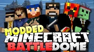 Minecraft MODDED Battle Dome  - WIENER THIEF BOAT (w/ Woofless, Lancey, and Friends)