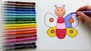 Easy Drawings for Kids | How to draw a Butterfly | Учимся рисовать | Как нарисовать бабочку