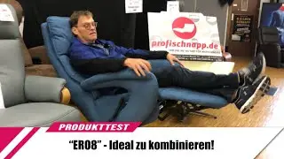 HUKLA ER08 Ergo Relax Sessel elektrisch mit 2 Motoren in Large mit Webstoff Gina denim
