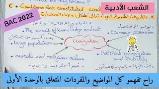 شرح شامل لكل مواضيع ومفردات الوحدة الأول الحضارات القديمة / باك لغة انجليزية الشعب الأدبية