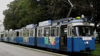 Straßenbahn München, großer Korso Trambahnen Jubiläumsfeier - HD