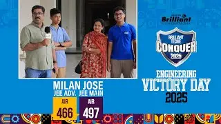 Milan Jose | Jee Adv. 466 Jee Main 497 | Interview With Topper| Engineering Victory Day 2025