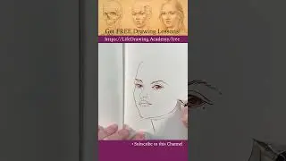 How to draw a female portrait in pen and ink -  