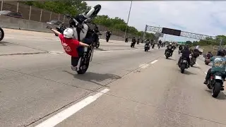 No handed Harley wheelies! Circle City Streets 2023 +HPI Bike Night