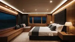 Luxury Cabin Rain Ambience | Minimalist Night with Soothing Music for Deep Sleep