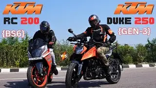 New Duke 250 {Gen-3} vs Ktm RC200 {BS6} Drag Race