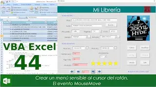 Curso VBA Excel 44. Crear un menú sensible al cursor del ratón. El evento MouseMove