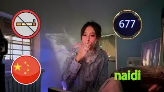 Oops, it got in my eyes! Chinese smoking girl, Naidi. 677