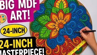 Big MDF Board Lippan Art | 24 Inch Rajasthani Clay Mirror Design&rdquo;