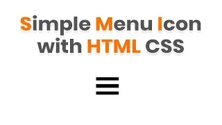 Menu Icon with HTML CSS