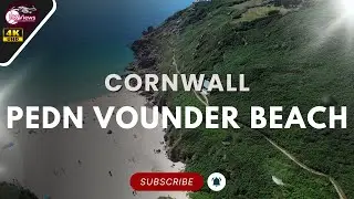 Drone Footage of Pedn Vounder Beach, Cornwall Area View | UK 🇬🇧