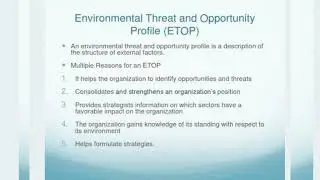 #ETOP #Strategic tool #Environmental Threat and Opportunity Profile #Strategic management #Exam 