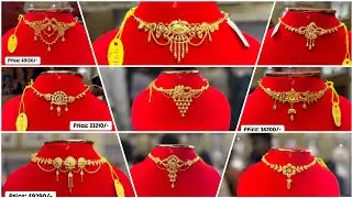 Very light weight gold choker necklace design with price/Choker jewellery design collection
