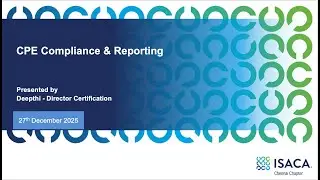 ISACA:  CPE Compliance and Reporting 2025