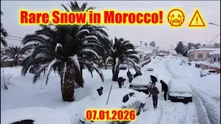 Снег в Уджде, Марокко. Редкое белое покрывало! ❄️😱