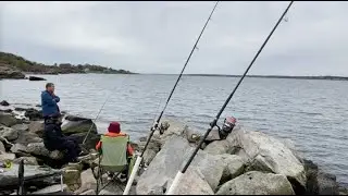 Late fall shore fishing at Fort Adams State Park (11/10, 2023)