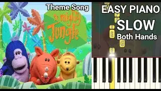 The Mighty Jungle Theme Song (SLOW) Both Hands Easy Piano Tutorial