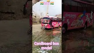 cardboard bus model handmade miniature AC seeter primium service #shorts #youtubeshorts #service