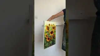 Sunflowers Original Oil painting in Impasto style (2023) 35x50 cm by Valiulina
