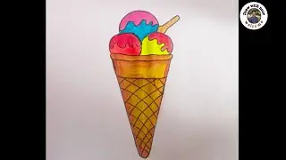 cone ice cream drawing | how to draw ice cream cone | ice cream cone drawing #icecream #coneicecream