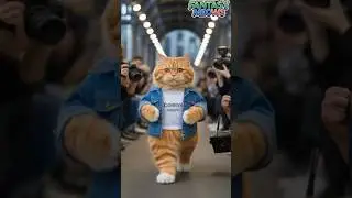 Stylish Cat Walks  🐾 | Fashion Model Cat 2025#shorts #youtubeshorts