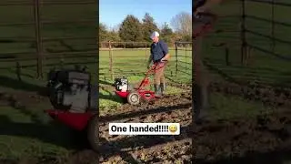 One handed rotor tiller!! This one works so great! #rototiller #spring gardening #gardening #easy