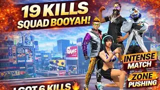 19 KILLS SQUAD BOOYAH 🔥 |Battle Royale Domination | My 6 Kills Carry | Free Fire #DtOnFire #freefire