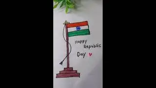 How to Draw flag without scale #tending #republicday #art #flag #viral 
