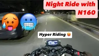 Delhi Night Ride with N160 || Hyper Ride🥵😱||New Model 2025 pulsar n160