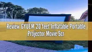 Review GYUEM 20 feet Inflatable Portable Projector Movie Screen - Huge Air-Blown Cinema Projection S
