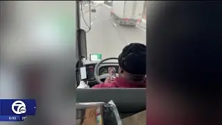 Bus driver caught using phone while transporting passengers on snowy freeway