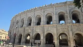 Nîmes walk. Inside Maison Carrée & Amphitheatre.