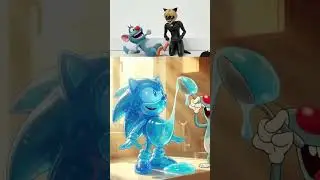 Cat Noir turned into CHOCOLATE! 🍫🍬 Sonic loves it! 🍭 #shorts #miraculous #sonic