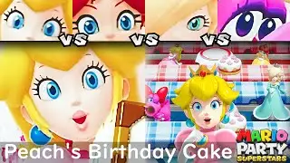 Mario Party Superstars: Пич против Дейзи против Розалины против Бирдо на праздничном торте Пич