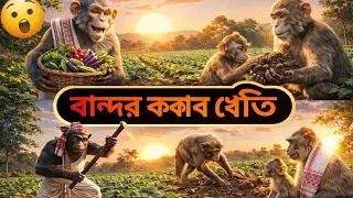 বান্দৰ ককাৰ খেতি 🔥 | Assamese Monkey Vlog | Assamese Cartoon Video 🤣 