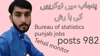 Tehsil monitor jobs (982) news bureau of statistics for PSER survey zaroor apply kary big newa