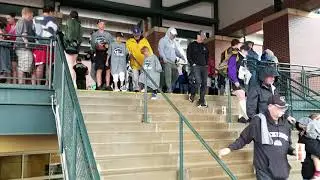 Rain waterfall on Coors Field Stairs