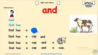 Sight word (and) : Reading Fluency