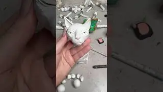 Watch me sculpt my third medieval cat for my mini artdoll series #medievalcat #sculpture #artdoll